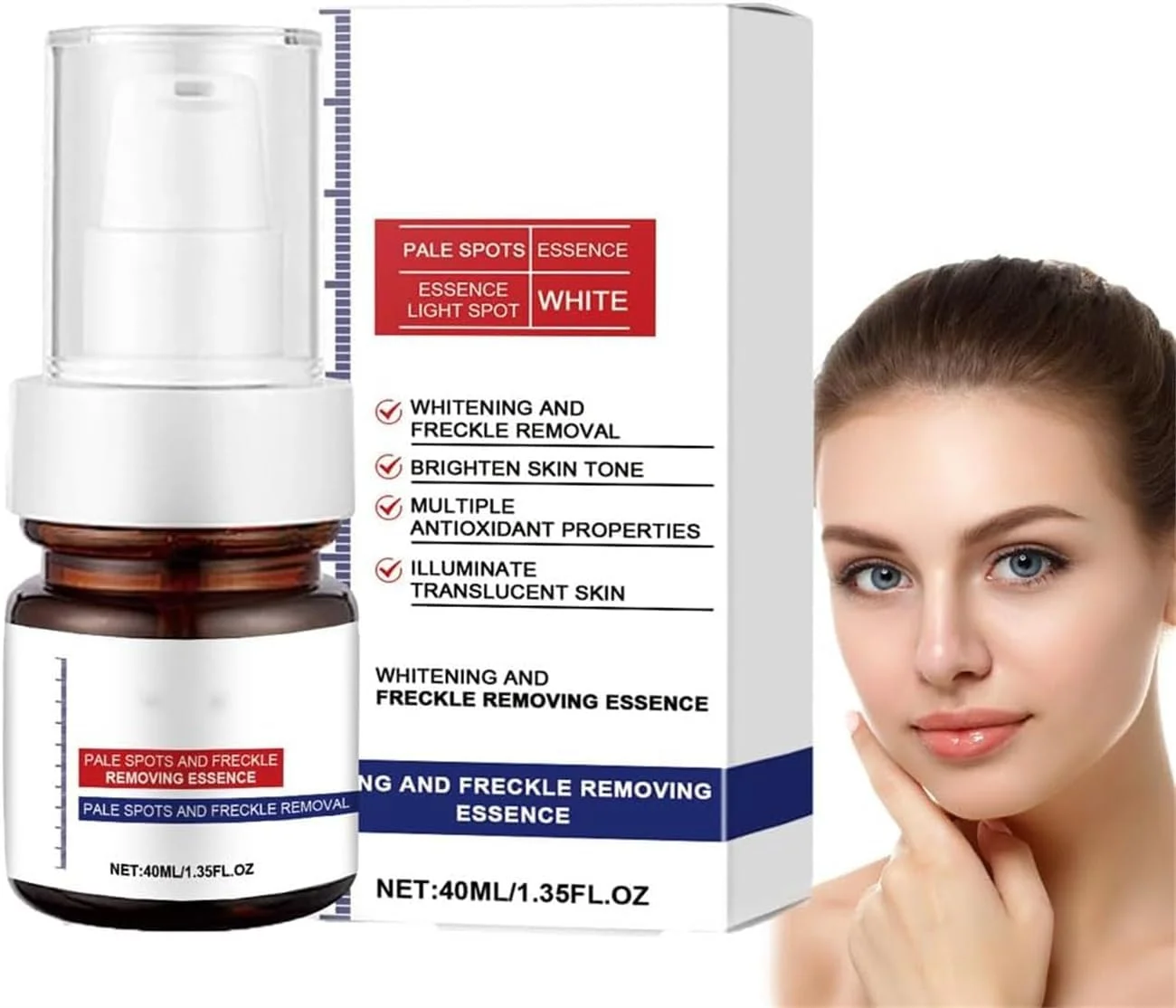 سرم ضد لک - اسانس از بین برنده کک و مک، سرم از بین برنده لک برای صورت، اصلاح کننده لک تیره برای صورت و بدن، اصلاح کننده لک برای انواع پوست، کرم کک و مک ویتامین C (1 عدد)