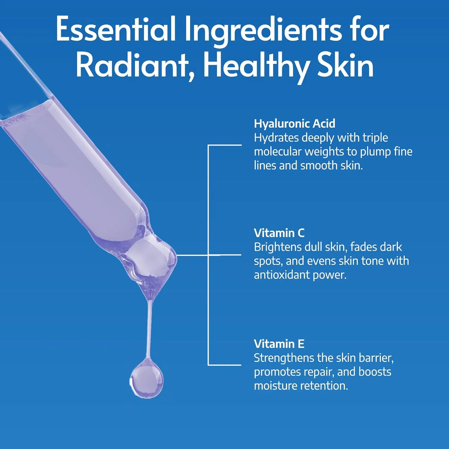 سرم هیالورونیک اسید صورت حاوی ویتامین C و E | سرم میکرونیدلینگ برای درمارولر | سرم آبرسان ضد پیری | محلول ضد چروک و جای جوش | 60 میلی لیتر