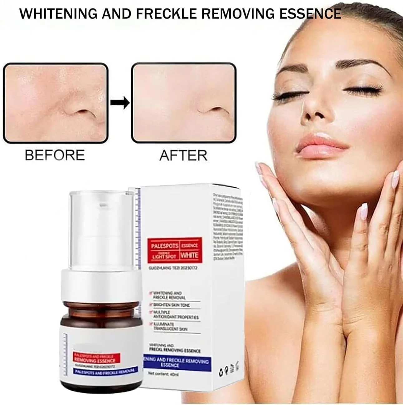 سرم ضد لک - اسانس از بین برنده کک و مک، سرم از بین برنده لک برای صورت، اصلاح کننده لک تیره برای صورت و بدن، اصلاح کننده لک برای انواع پوست، کرم کک و مک ویتامین C (1 عدد)