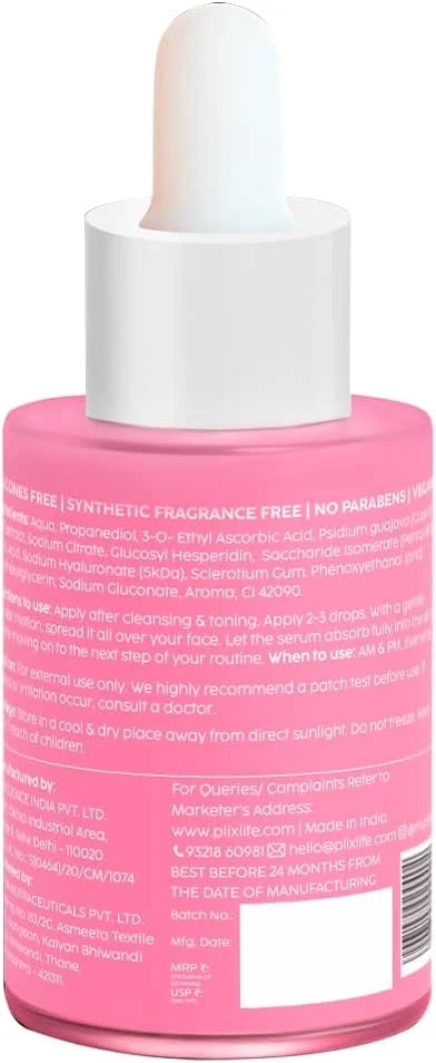 سرم صورت حاوی 10% ویتامین C پلیکس - THE PLANT FIX (20 میلی لیتر) برای روشن شدن پوست و یکنواخت شدن رنگ چهره، حاوی عصاره گواوا، هیالورونیک اسید و پنتاویتین، مناسب برای خانم ها و آقایان | انواع پوست
