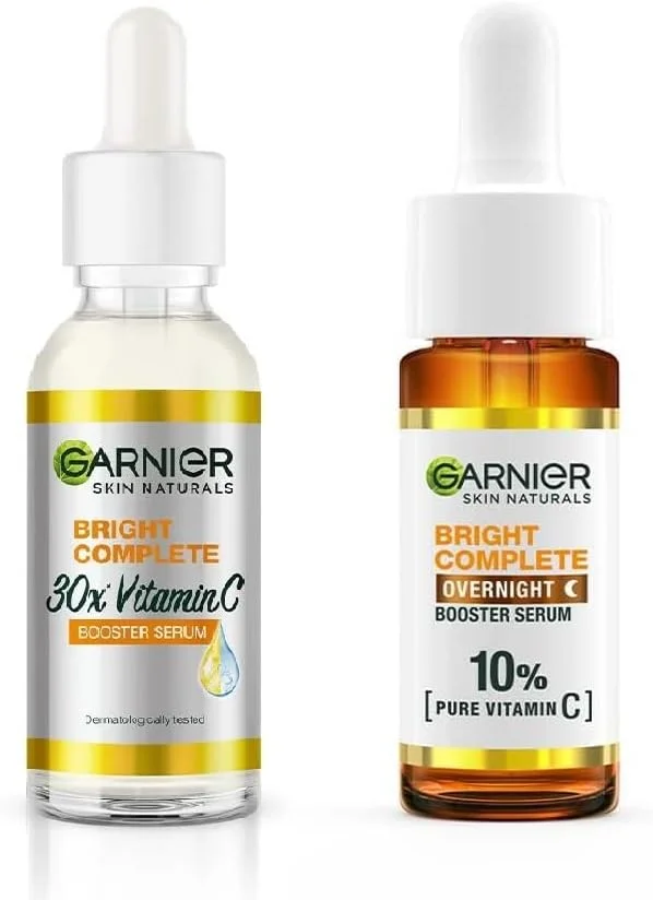 سرم ویتامین C روشن کننده گارنیه، 15 میلی لیتر و سرم شب 15 میلی لیتر (بسته 2 عددی) (30 میلی لیتر)