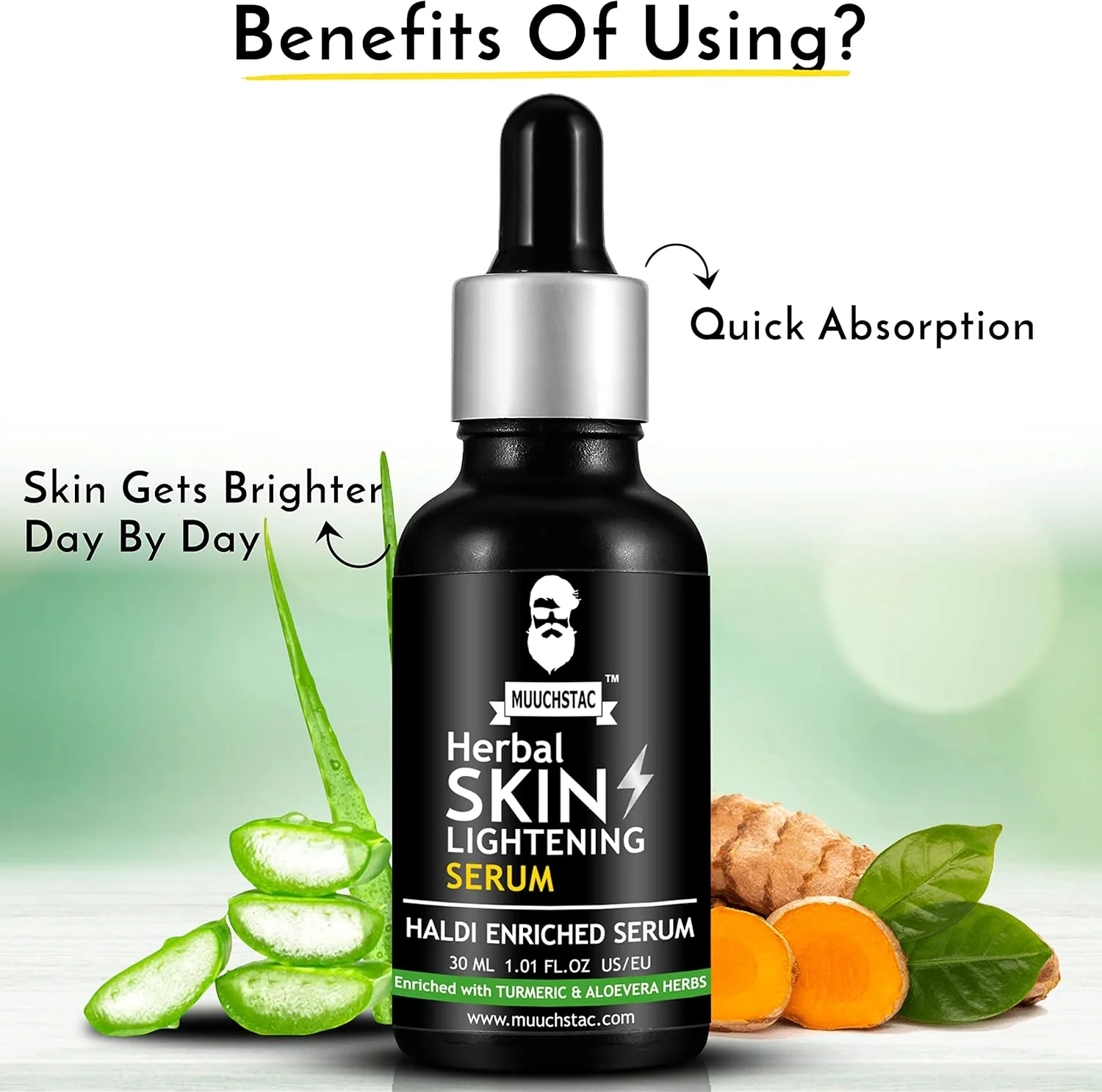 سرم روشن کننده پوست صورت گیاهی موچ استک مخصوص آقایان | ویتامین C (3-Glyceryl Ascorbate) روشن کننده رنگ پوست، درخشان کننده و آبرسان پوست | 30 میلی لیتر