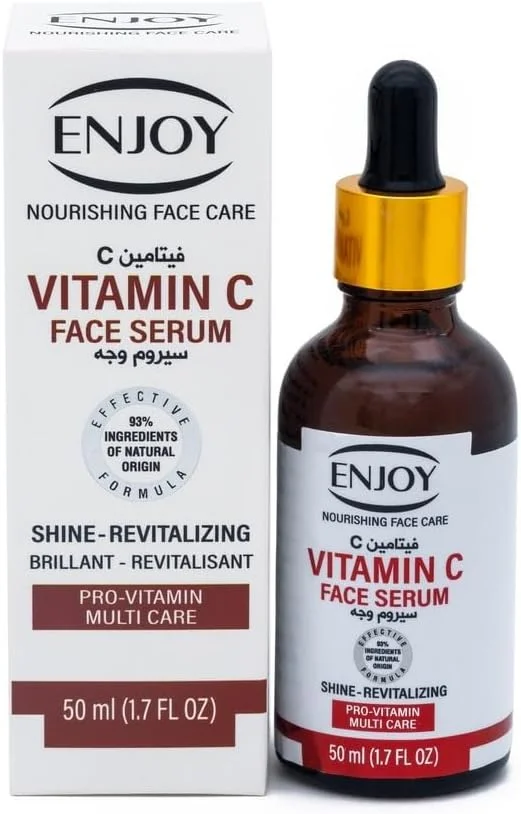 سرم ویتامین C برای صورت - 50 میلی لیتر | سرم صورت ویتامین C برای روشن کنندگی و ضد پیری | روغن ویتامین C برای پوست درخشان، کاهش لکه های تیره و آبرسانی - فرمول سبک برای انواع پوست