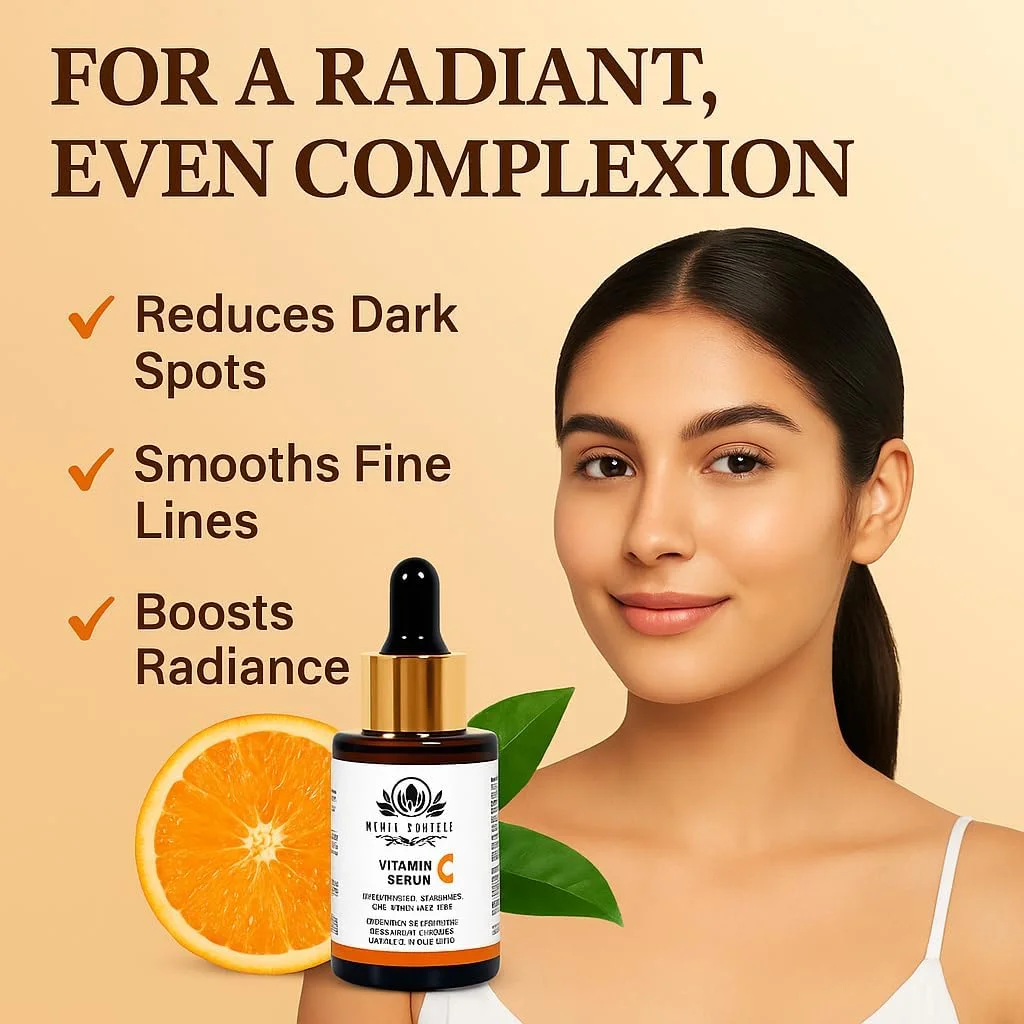 سرم صورت ویتامین C با نیاسینامید و هیالورونیک اسید | روشن کننده، آبرسان، محو کننده لکه های تیره | ضد پیری | پوست درخشان برای آقایان و بانوان | مناسب انواع پوست | 30 میلی لیتر