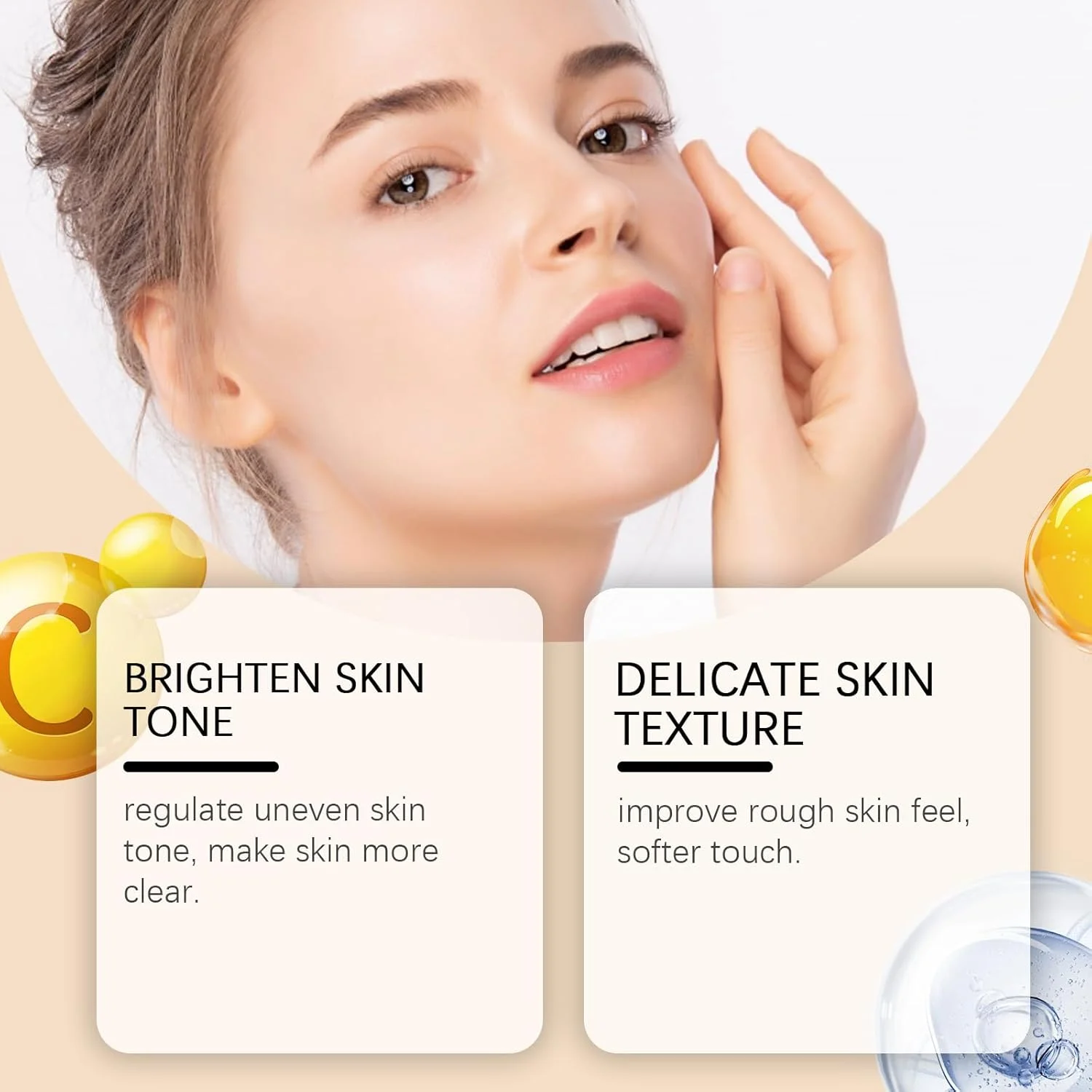 سرم ویتامین C برای صورت با نیاسینامید، هیالورونیک اسید و آربوتین | ضد لک های تیره، پیری، روشن کننده صورت، کاهش دهنده چروک | مناسب برای انواع پوست