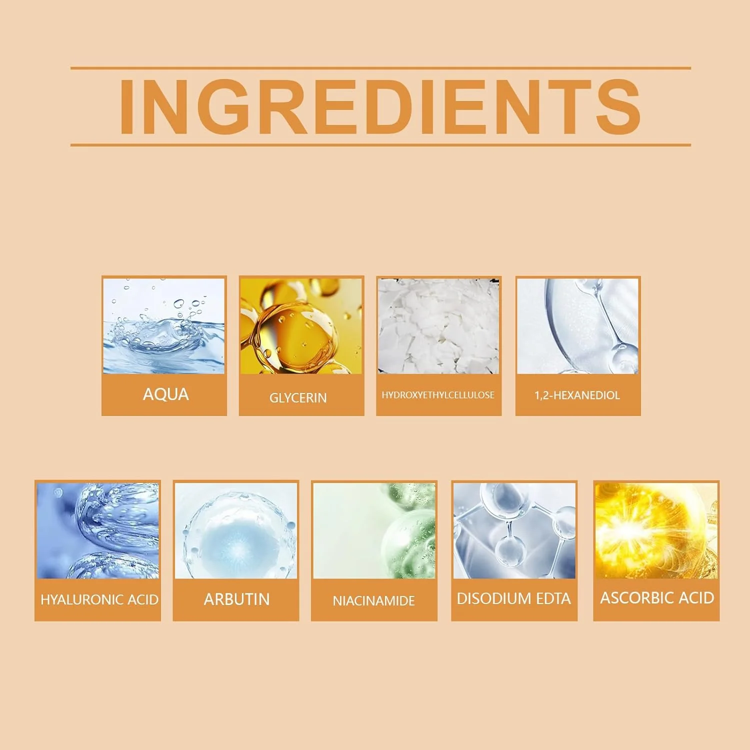 سرم ویتامین C برای صورت با نیاسینامید، هیالورونیک اسید و آربوتین | ضد لک های تیره، پیری، روشن کننده صورت، کاهش دهنده چروک | مناسب برای انواع پوست