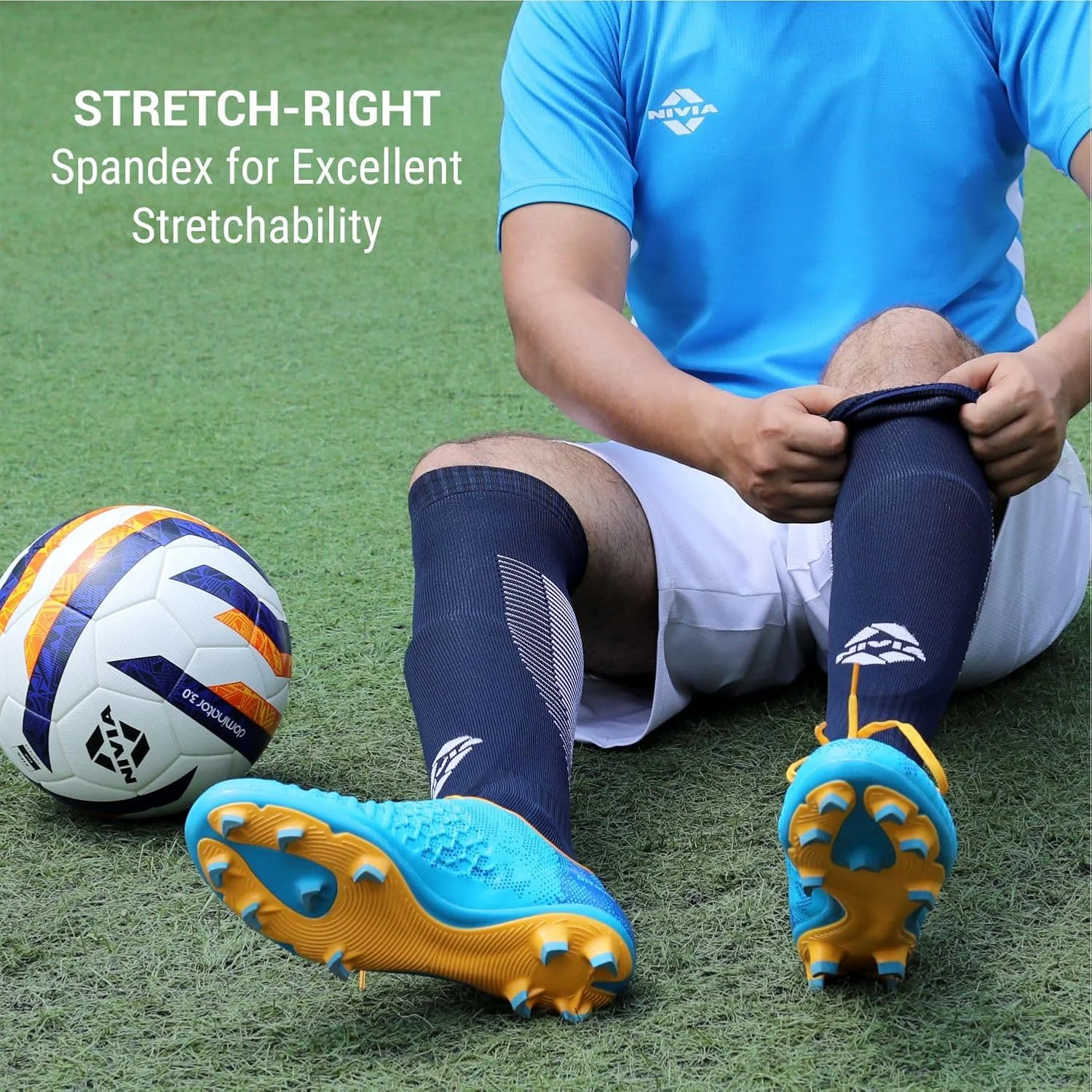 جوراب ورزشی نیویا مدل Stockings PP سایز متوسط، (آبی سرمه ای)