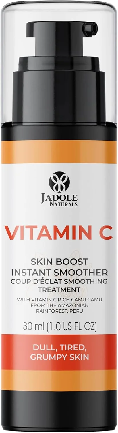 سرم پوست ویتامین C جادول نچرالز (30 میلی لیتر) | درمان صاف کننده فوری برای احیای پوست کدر و خسته | تونر درخشان کننده و جوان کننده صورت | افزایش طراوت و شادابی