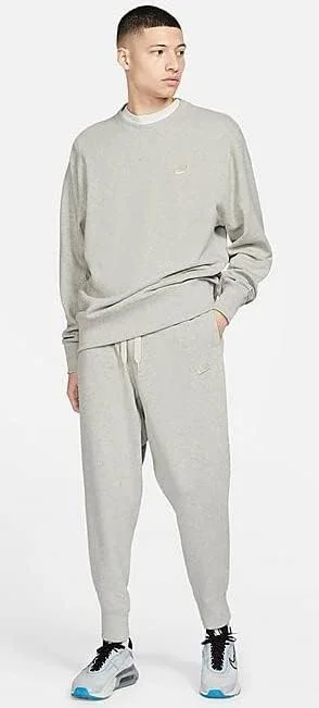 شلوار ورزشی مردانه نایکی مدل Sportswear Classic Fleece Jogger، طوسی Heather/استخوانی روشن، سایز 2XL-قد بلند