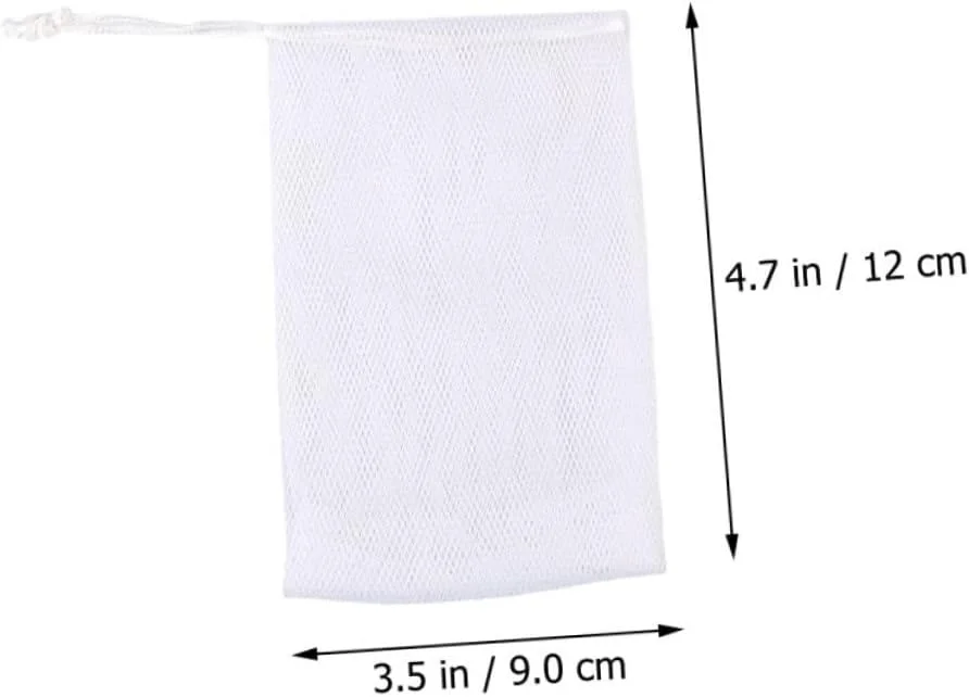 کیسه توری صابون minkissy، 100 عدد کیسه توری صابون با بند کشی برای خشک شدن سریع و آزاد شدن عطر، توری فوم بادوام برای استفاده در حمام، 12x9 سانتی متر