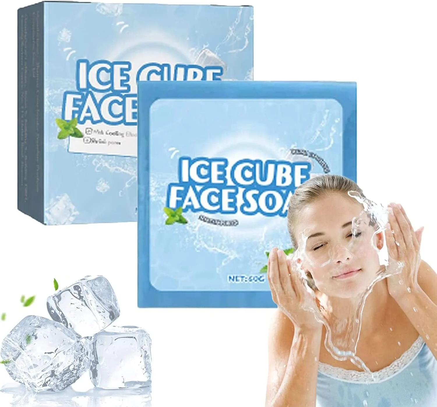 صابون مکعب یخی آبرسان پوست جی اسکین بیوتی، صابون طبیعی، صابون مکعب یخی مرطوب کننده پوست جی اسکین، صابون مکعب یخی آبرسان پوست جی اسکین برای پاکسازی عمیق صورت (1 عدد)