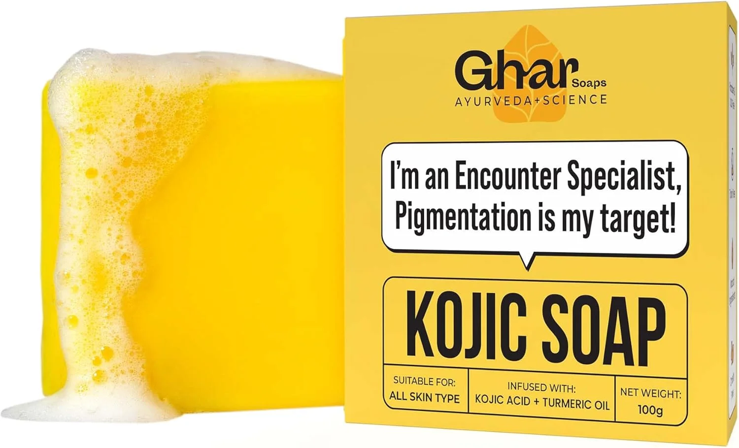 صابون کوجیک اسید ۲% GHAR SOAPS با نیاسینامید | برای لک های پوستی، آسیب های ناشی از آفتاب، روشن کننده زیر بغل و کاهش تیرگی | صابون مناسب آقایان و بانوان | مناسب برای انواع پوست | (بسته ۱ عددی) (۱۰۰ گرم)