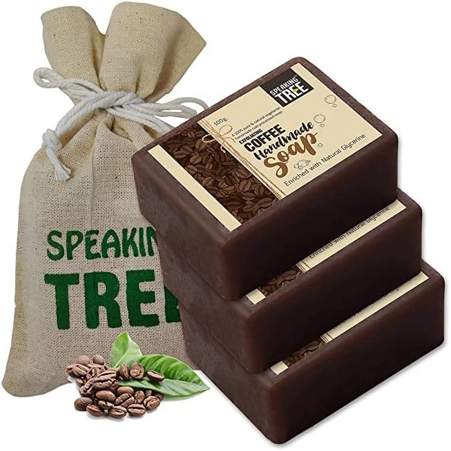 صابون دست ساز قهوه لایه بردار Speaking Tree با رایحه طراوت بخش برای پوستی کاملا تمیز و روشن (بسته 3 عددی)