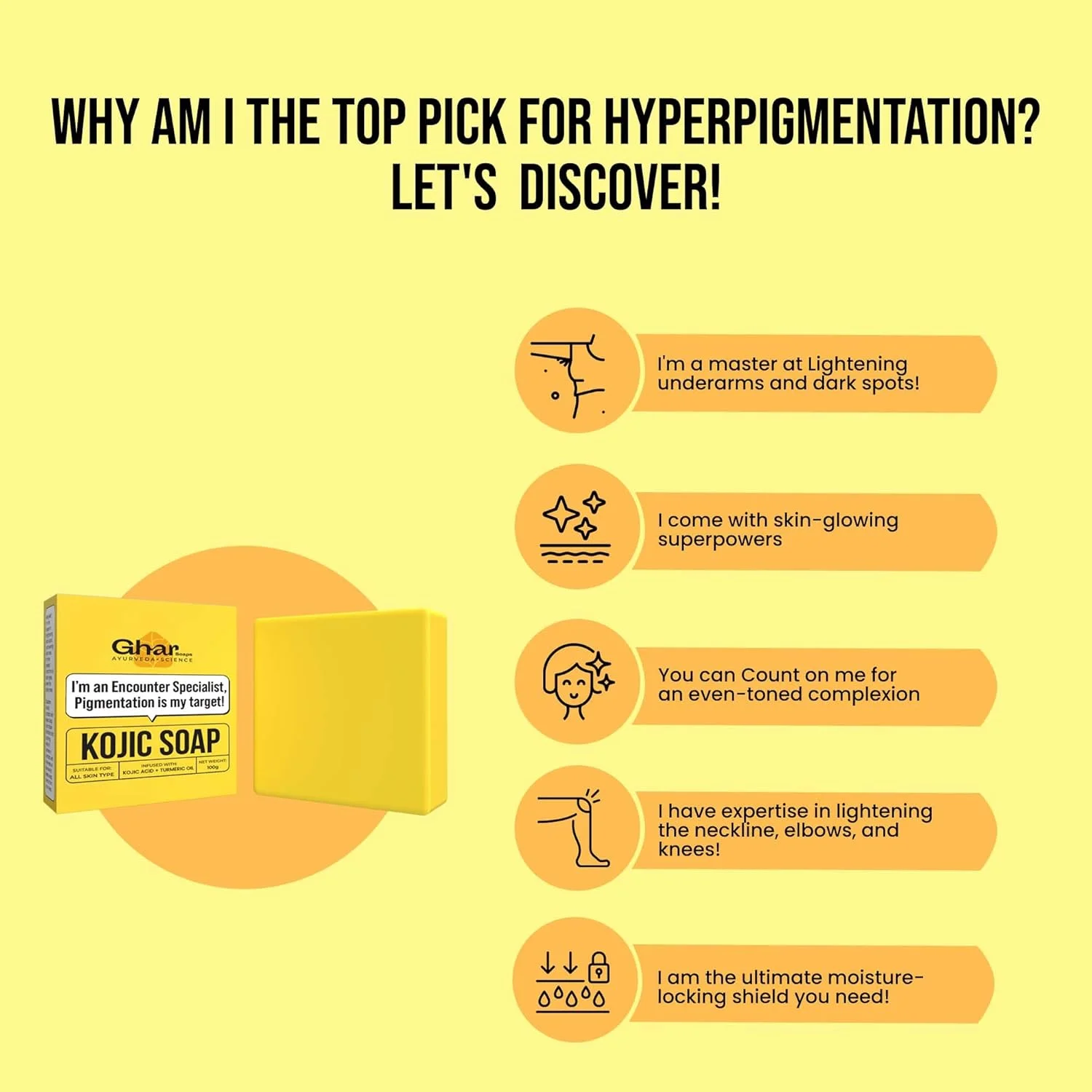 صابون کوجیک اسید ۲% GHAR SOAPS با نیاسینامید | برای لک های پوستی، آسیب های ناشی از آفتاب، روشن کننده زیر بغل و کاهش تیرگی | صابون مناسب آقایان و بانوان | مناسب برای انواع پوست | (بسته ۱ عددی) (۱۰۰ گرم)