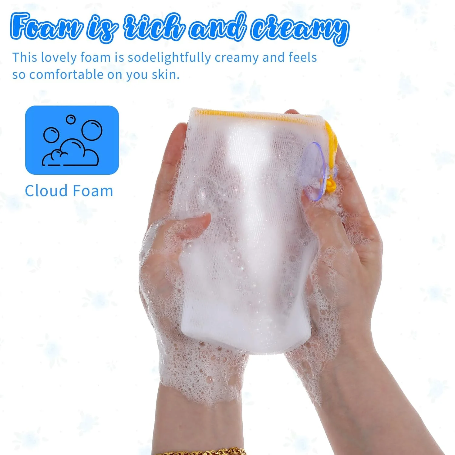 10 عدد کیسه صابون برای صابون های قالبی، کیسه توری لایه بردار با بند کشی، کیسه صابون دست ساز شامپو، کیسه توری فوم برای تمیز کردن صورت، حمام بدن با فنجان های مکش (چند رنگ)