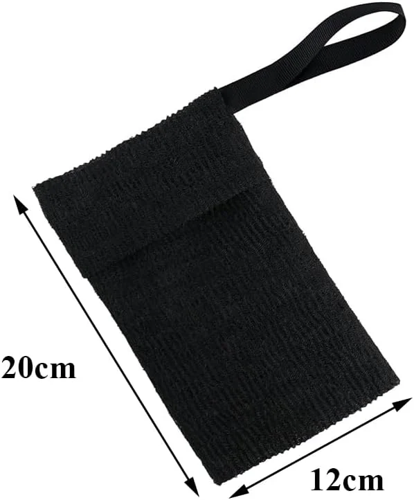 کیسه نگهداری صابون، کیسه توری فوم حباب ساز، کیسه اسفنجی برای تمیز کردن صورت، کیسه های صابون فوم ساز برای حمام و دوش (مشکی)