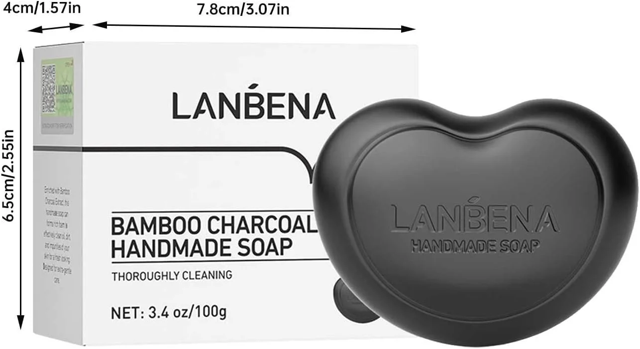 صابون زیبایی صورت، صابون پاک کننده صورت با طرح قلب، صابون روغن، زغال، گیلاس، صابون طلای 24 عیار، اسفنج لایه بردار (C، یک سایز)