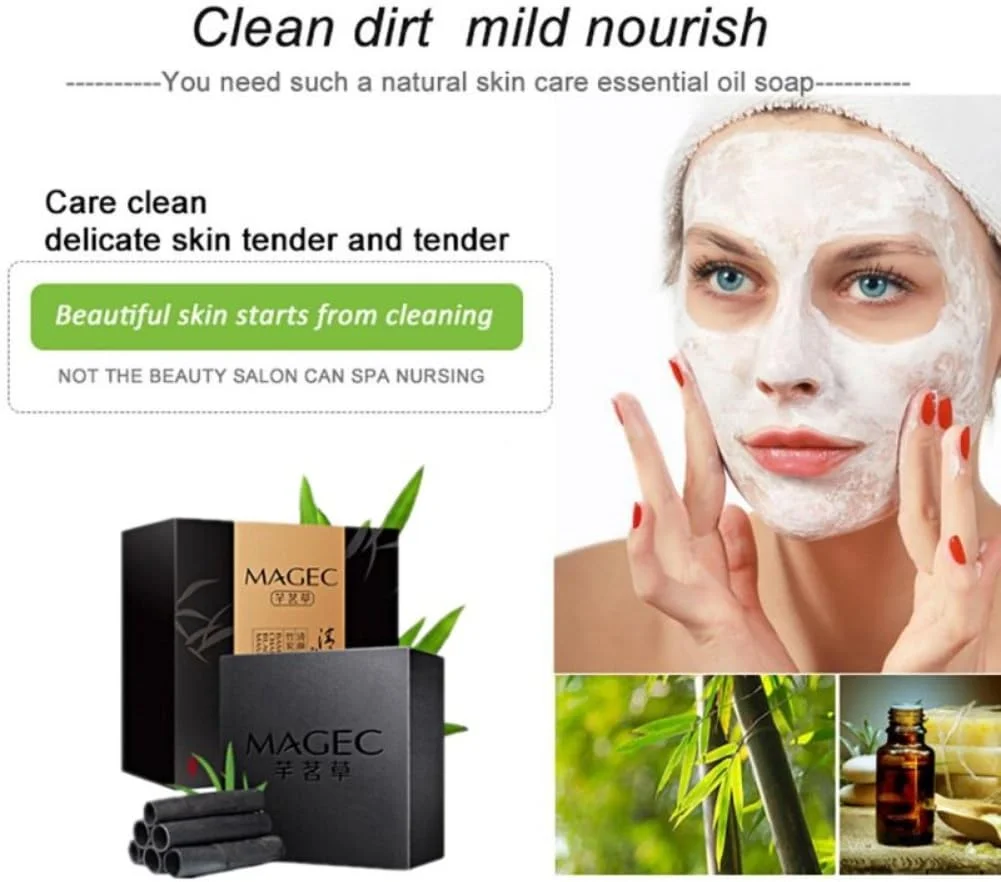 صابون زغال بامبو - رفع جوش های سرسیاه - درمان آکنه، روشن کننده و تغذیه کننده پوست صورت