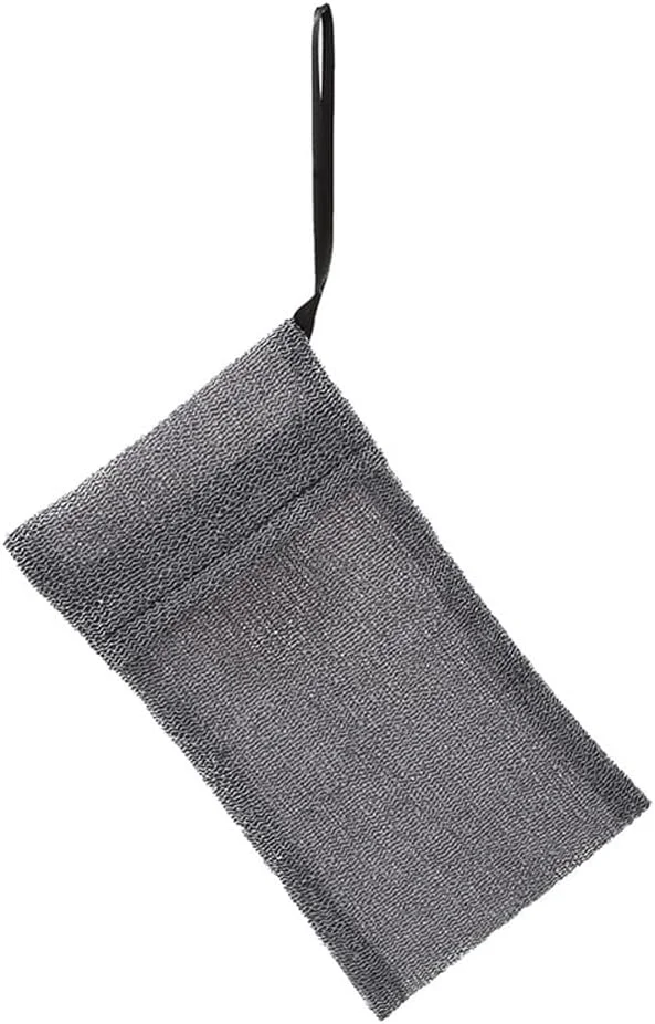 کیسه نگهداری صابون، کیسه توری فوم حباب ساز، کیسه اسفنجی برای پاکسازی صورت و بدن (خاکستری)