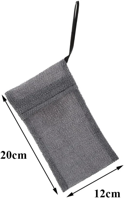 کیسه نگهداری صابون، کیسه توری فوم حباب ساز، کیسه اسفنجی برای پاکسازی صورت و بدن (خاکستری)