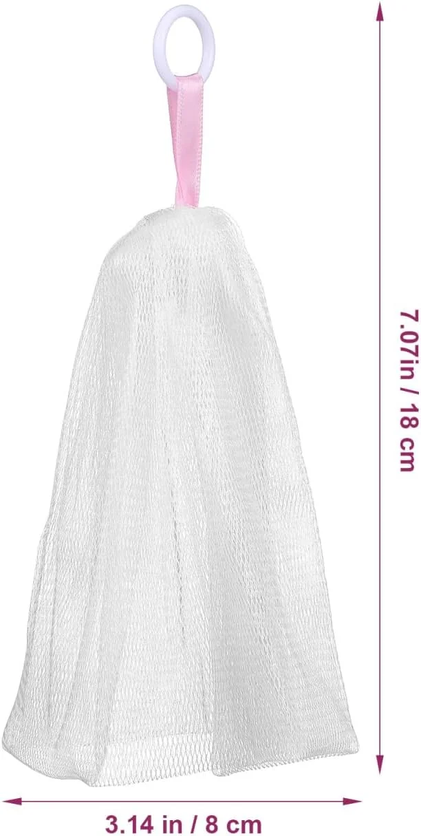 Ipetboom 3 عدد کیسه توری صابون ساز ژاپنی، لایه بردار، کیسه نگهداری صابون توری برای پاکسازی صورت، استفاده آسان برای بدن و دوش