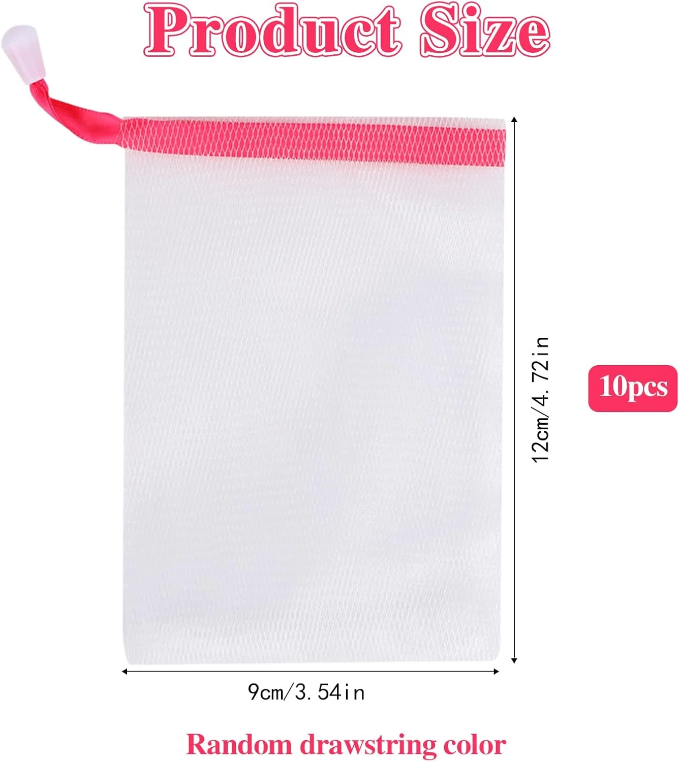 بسته 10 عددی کیسه صابون توری فوم نایلونی، تورهای شستشوی صورت، کیسه توری صابون، کیسه توری لایه بردار، لوازم جانبی شستشوی صورت (رنگ تصادفی)