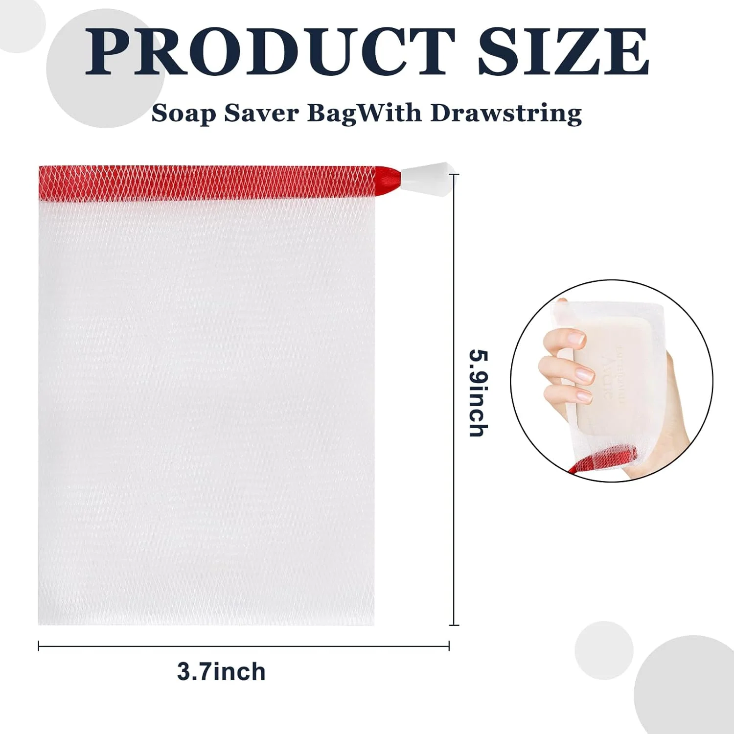 ۱۰۰ عدد کیسه صابون نرم برای دوش، کیسه نگهداری صابون لایه بردار با بند کشی برای کف کردن و خشک کردن، نرم برای ابزار تمیز کردن صورت و بدن، آسان برای ایجاد حباب و نگهداری صابون کوچک