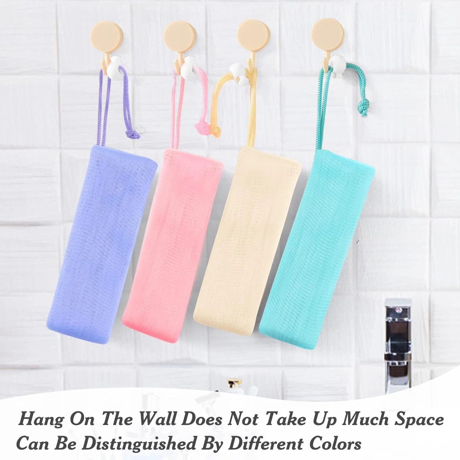 کیسه توری صابون لایه بردار، کیسه توری محافظ صابون لایه بردار، کیسه توری صابون فوم حباب، تور پاک کننده صورت و بدن، رنگارنگ