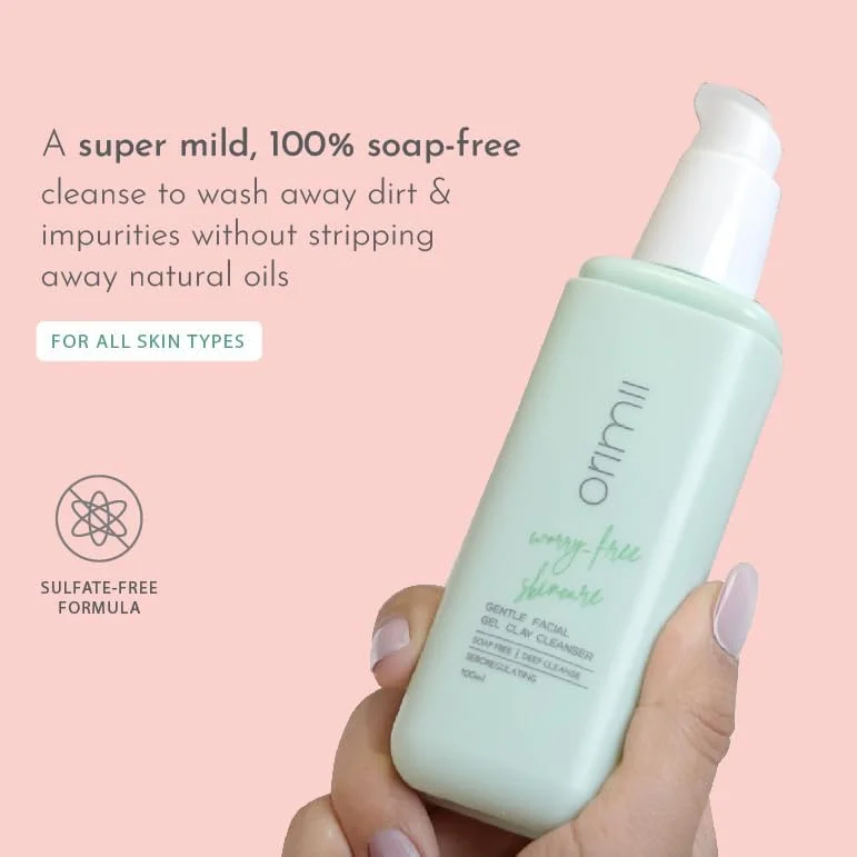 پاک کننده ملایم صورت بدون صابون Orimii | فرمول کنترل تعریق خاک رس صورتی کائولن | شستشوی ملایم صورت برای پوست حساس | شستشوی صورت کنترل تعریق 100 میلی لیتر