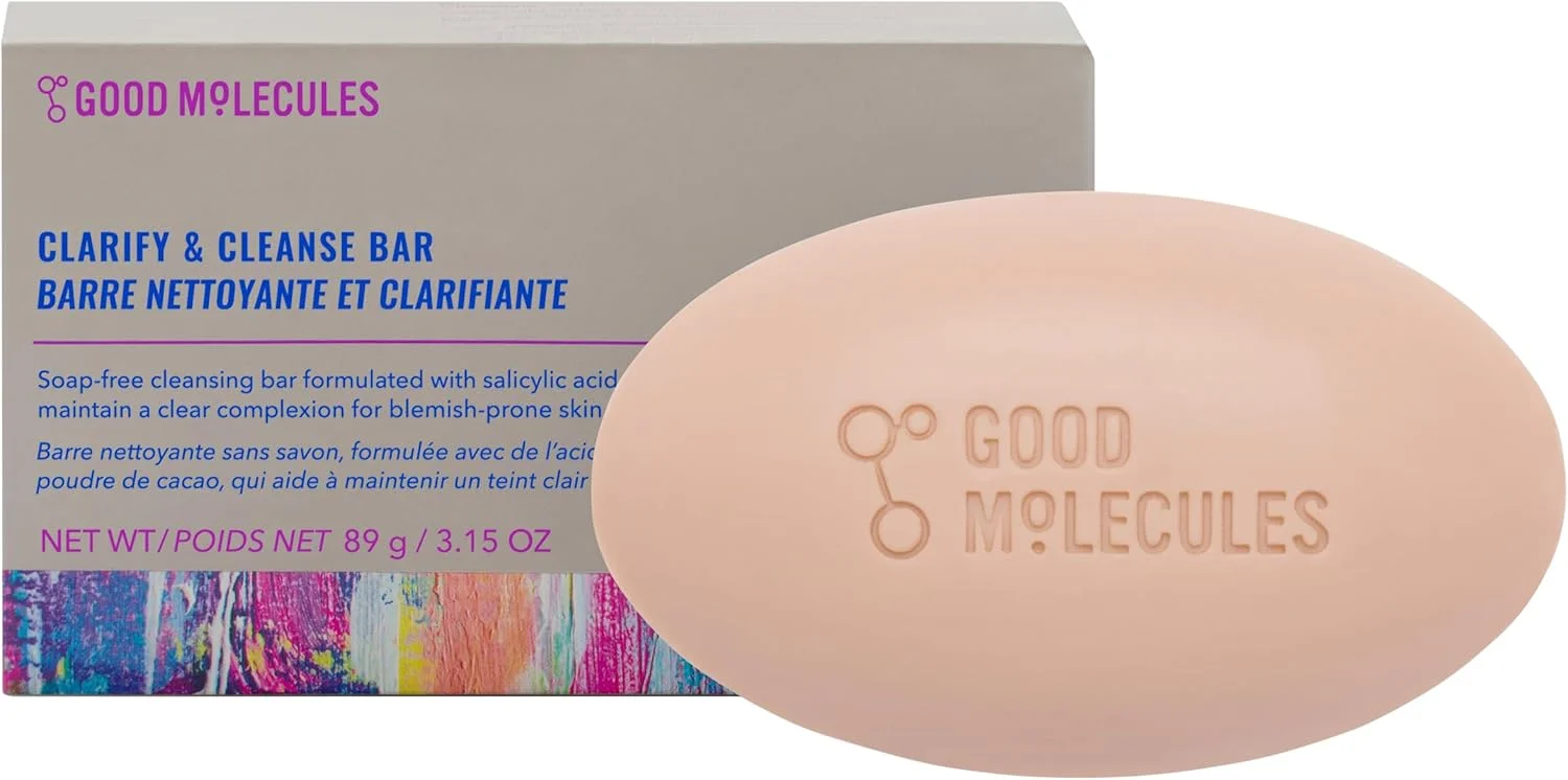 کلاریفایینگ و پاک کننده گود مولکولز - فاقد صابون، حاوی سالیسیلیک اسید، BHA برای تعادل رنگ پوست و پاکسازی - پاک کننده صورت و بدن، مراقبت از پوست صورت