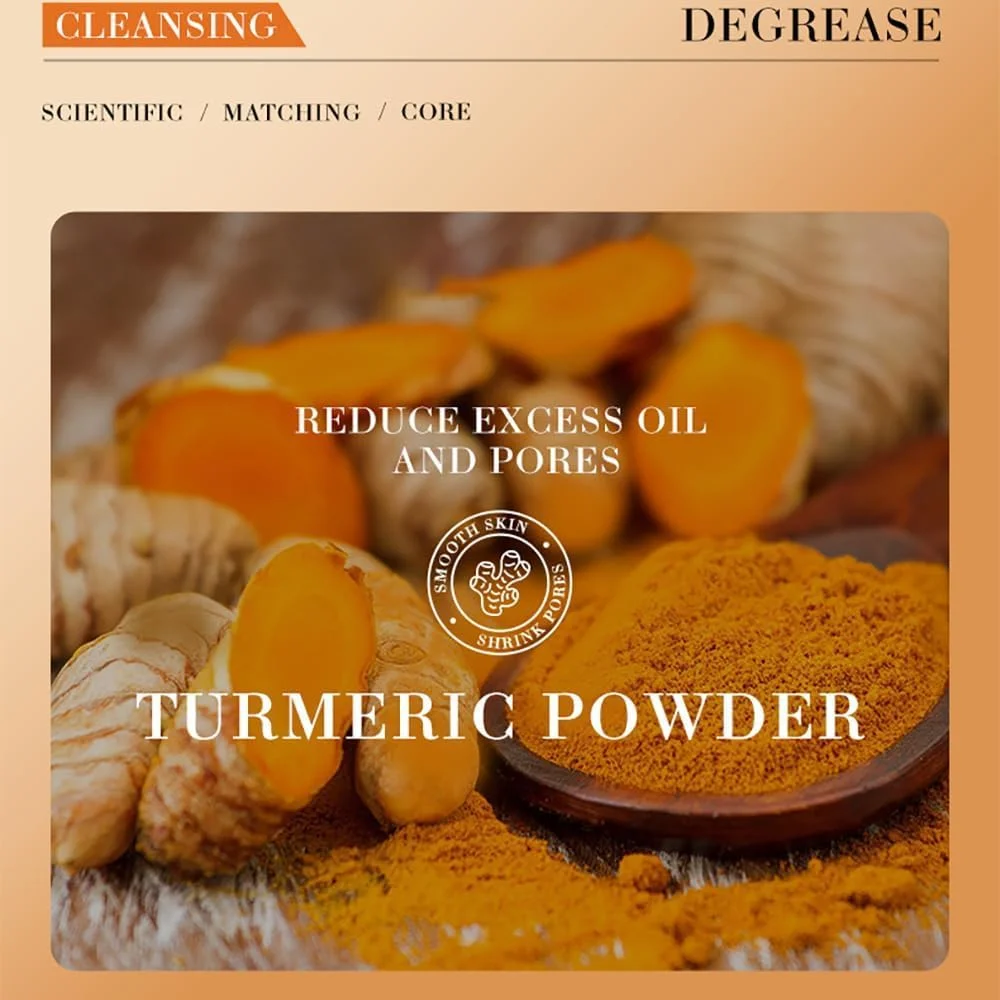 صابون زردچوبه برای صورت و بدن، لایه بردار و مرطوب کننده دست ساز، کنترل ملایم چربی و پاکسازی منافذ پوست برای مراقبت از پوست زنان و مردان