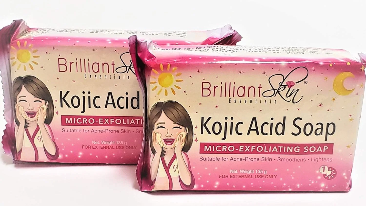 صابون لایه بردار ملایم کوجیک اسید بریلیانت اسکین اسنشیالز (۱۳۵ گرم، بسته ۲ عددی)