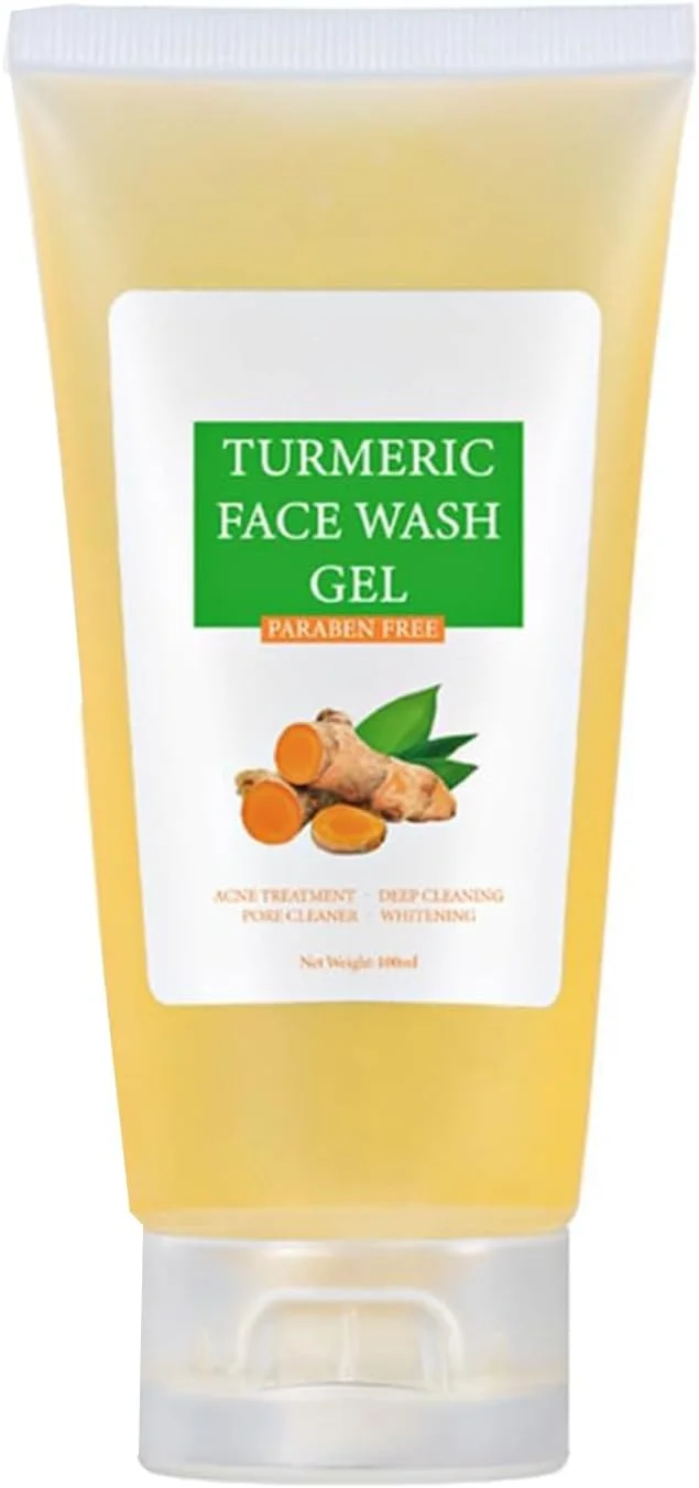 ژل شستشوی صورت زردچوبه KASTWAVE، پاک کننده لایه بردار صورت، کاهش دهنده چربی اضافی، جوش های سرسیاه و پالایش منافذ، حفظ رطوبت، بدون عطر، مناسب برای انواع پوست