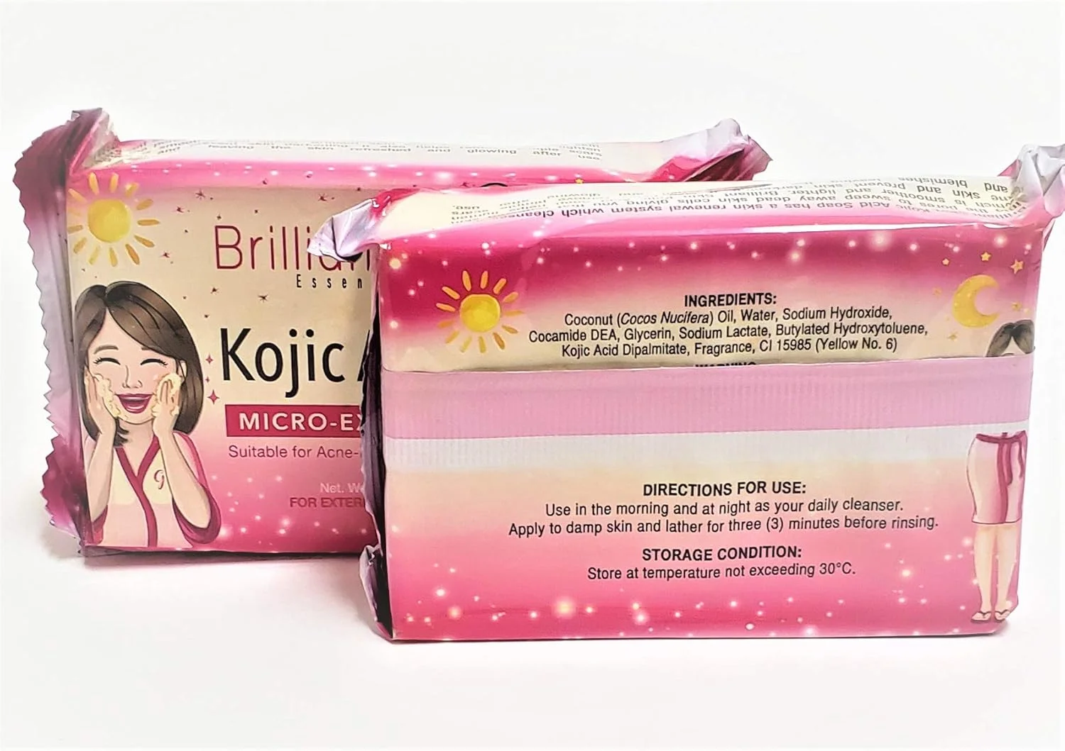 صابون لایه بردار ملایم کوجیک اسید بریلیانت اسکین اسنشیالز (۱۳۵ گرم، بسته ۲ عددی)