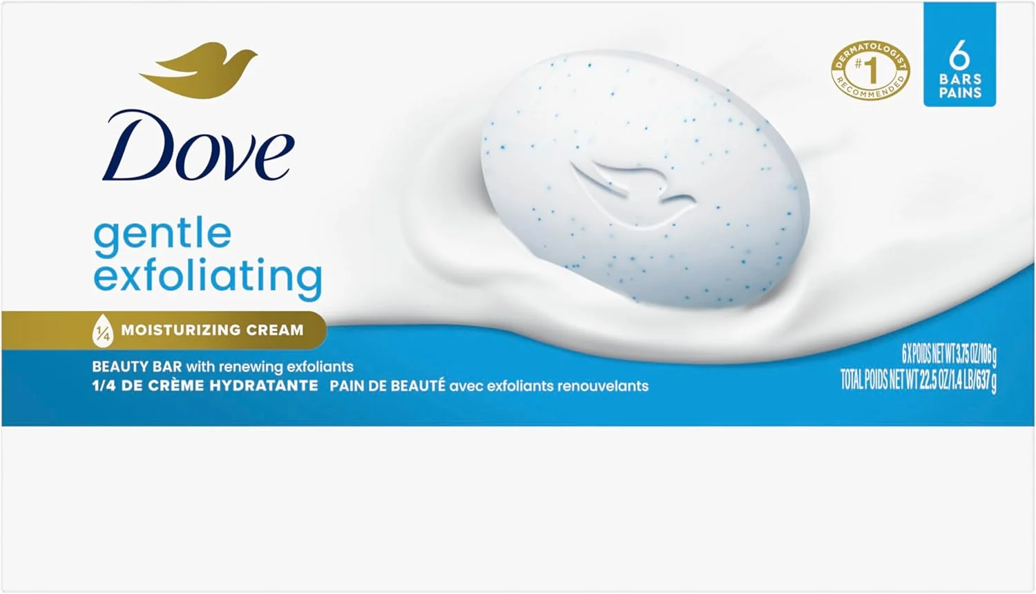 داو بیوتی بار، لایه بردار ملایم، 113 گرم (بسته 6 عددی)