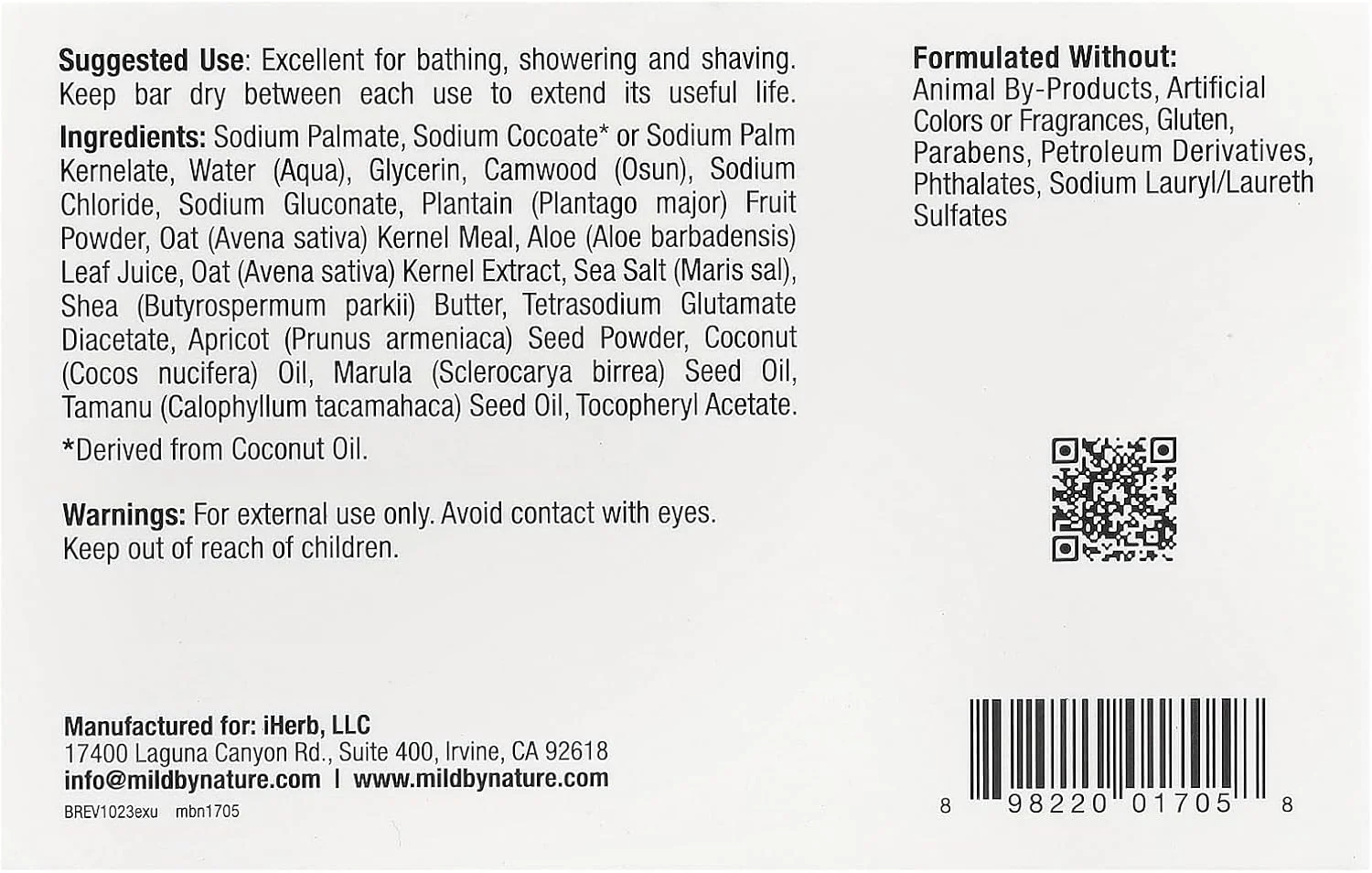 Mild By Nature، صابون لایه بردار، بدون عطر، 141 گرم