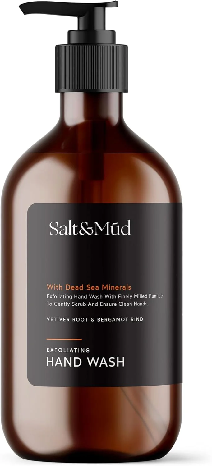 مایع دستشویی لایه بردار نمک و گل، ترنج و وتیور با مواد معدنی دریای مرده و آلوئه ورا، 500 میلی لیتر - صابون دست لوکس برای پوست نرم و مرطوب، ایده آل برای استفاده روزانه