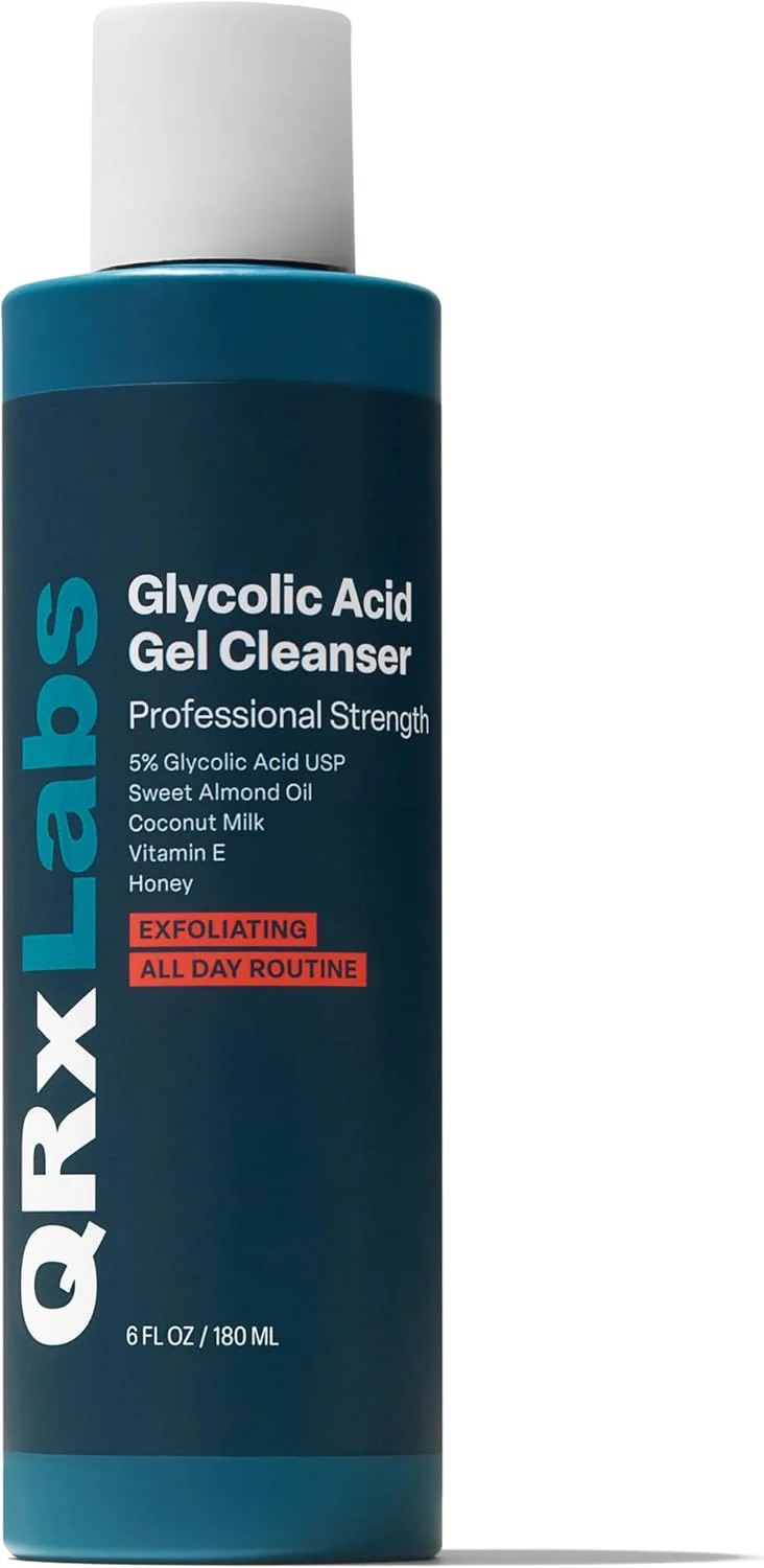 شوینده صورت گلیکولیک اسید QRxLabs با شیر نارگیل، عسل و روغن بادام شیرین (177 میلی لیتر)