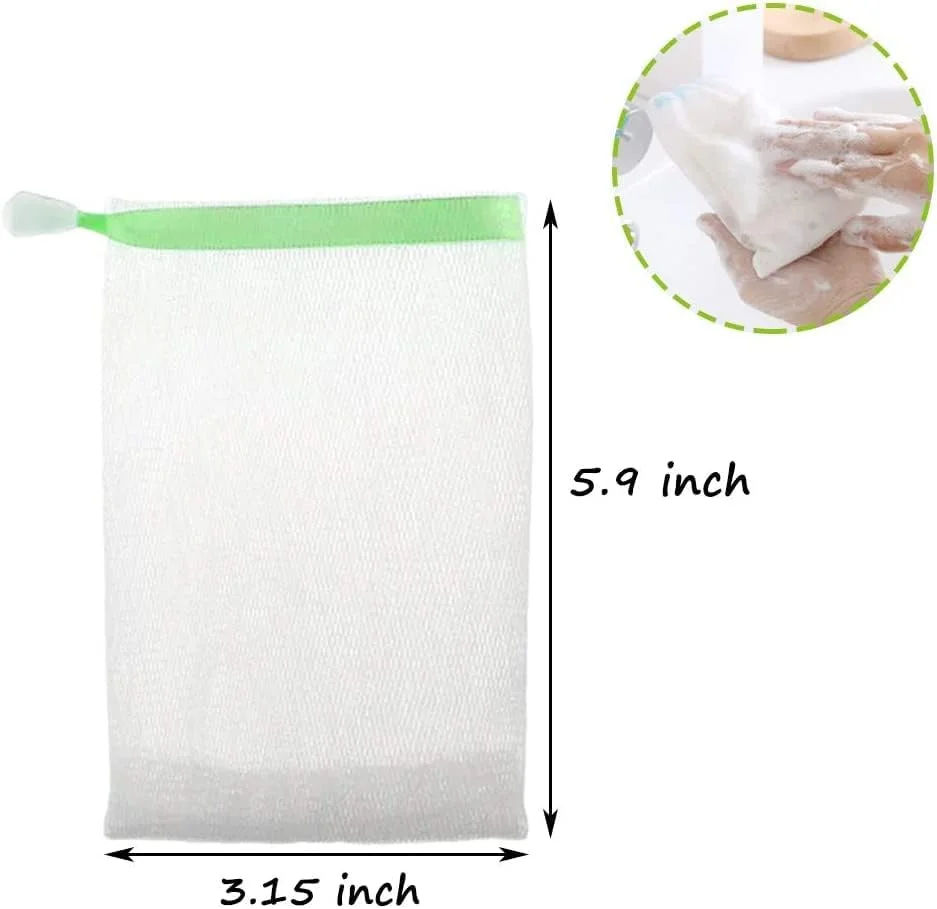 بسته 20 عددی کیسه توری حباب ساز صابون دست ساز SYOSI، کیسه توری لایه بردار صابون، کیسه توری دو لایه محافظ صابون، ابزار شستشوی صورت و بدن (رنگ های متنوع)