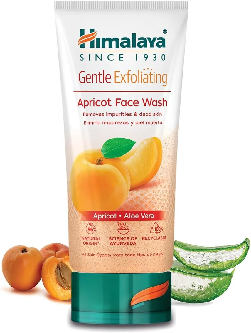 شوینده ملایم لایه بردار صورت زردآلو هیمالیا، لایه برداری ملایم سلول های مرده پوست | بدون صابون - 150 میلی لیتر