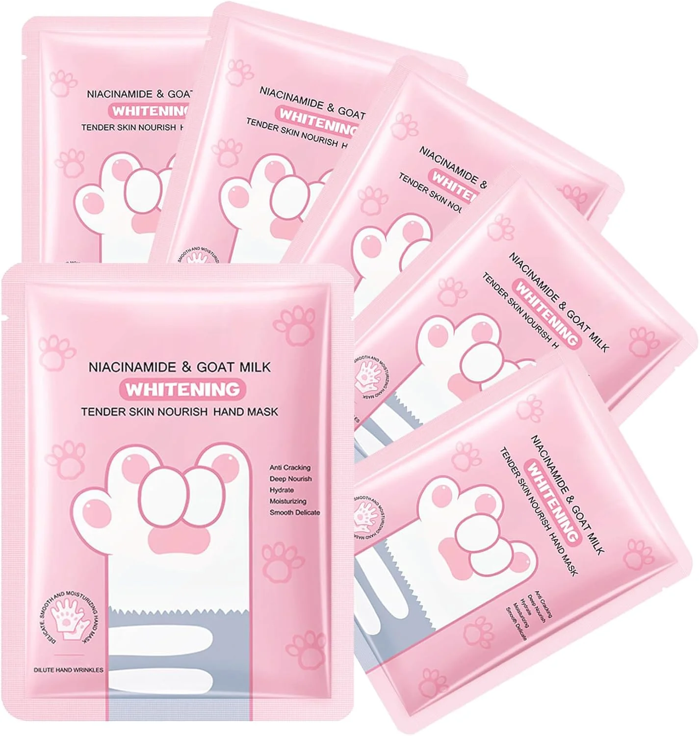 ماسک دست 6 عددی، 6 جفت ماسک لایه بردار و آبرسان دست برای دست های خشک، زبر و ترک خورده، دستکش های مرطوب کننده ملایم و ماندگار برای لمس نرم و لطیف