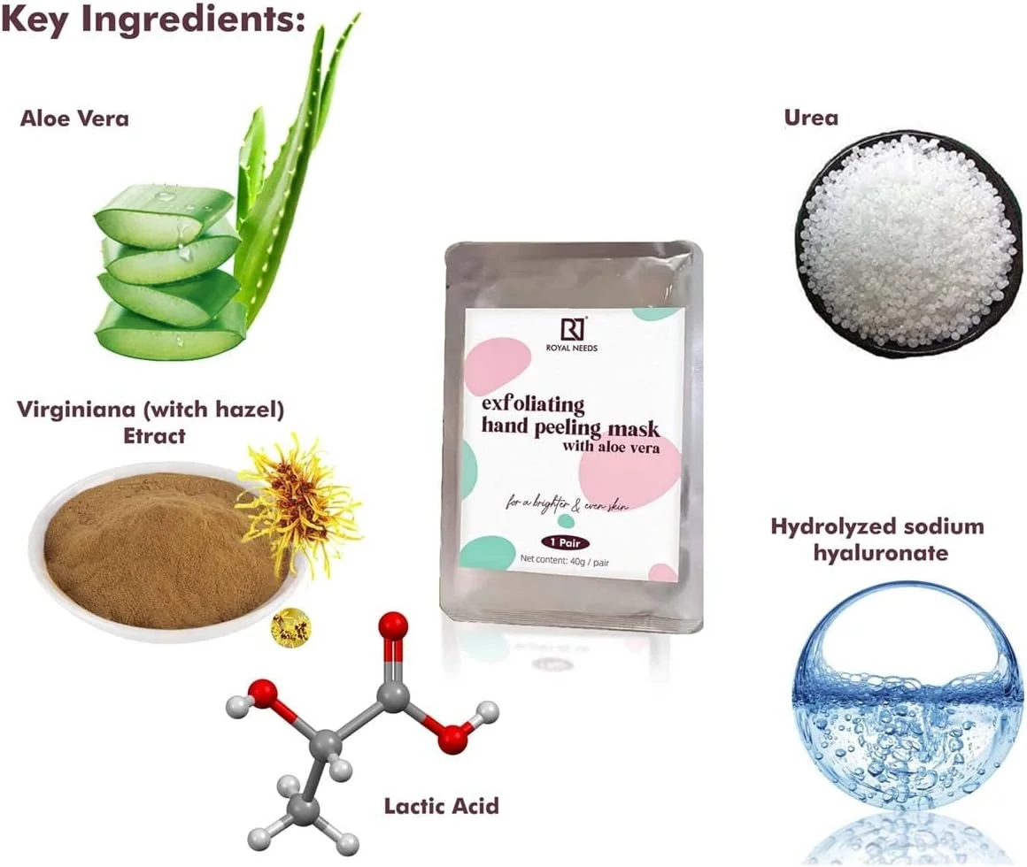 ماسک لایه بردار دست برای از بین بردن پوست مرده با آلوئه ورا - 1 جفت | ماسک لایه بردار دست | ماسک آبرسان مانیکور | نرم کننده دست، مانیکور مرطوب کننده دست در خانه