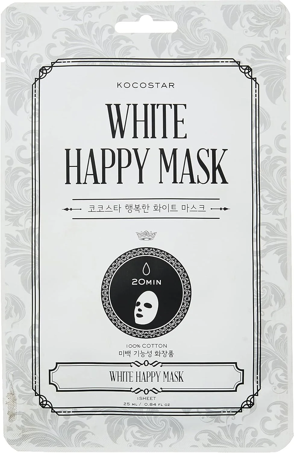 ماسک صورت نقابی سفید کوکواستار کره ای | بسته 10 عددی | 23 میلی لیتر | 20 دقیقه درمان برای آبرسانی و رطوبت رسانی عمیق