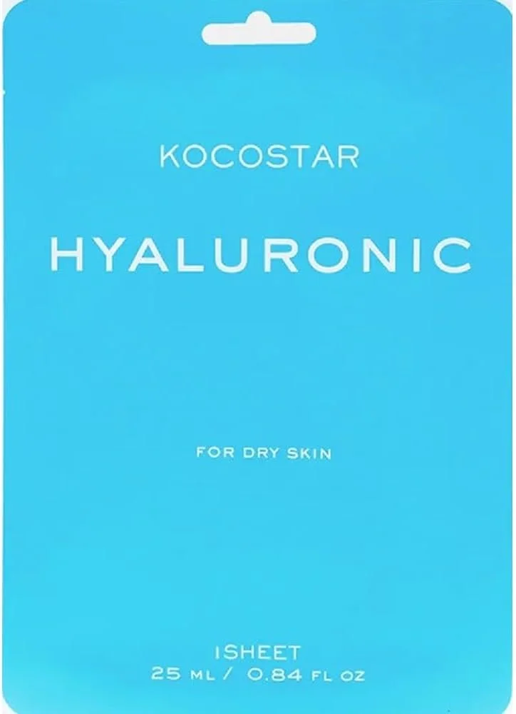 ماسک صورت ورقه‌ای هیالورونیک اسید گیاهی کره‌ای کوکواستار | بسته 100 عددی | 25 میلی‌لیتر | درمان عمیق آبرسانی و افزایش رطوبت برای پوست درخشان
