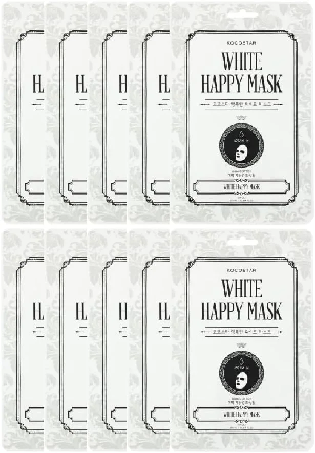 ماسک صورت نقابی سفید کوکواستار کره ای | بسته 10 عددی | 23 میلی لیتر | 20 دقیقه درمان برای آبرسانی و رطوبت رسانی عمیق