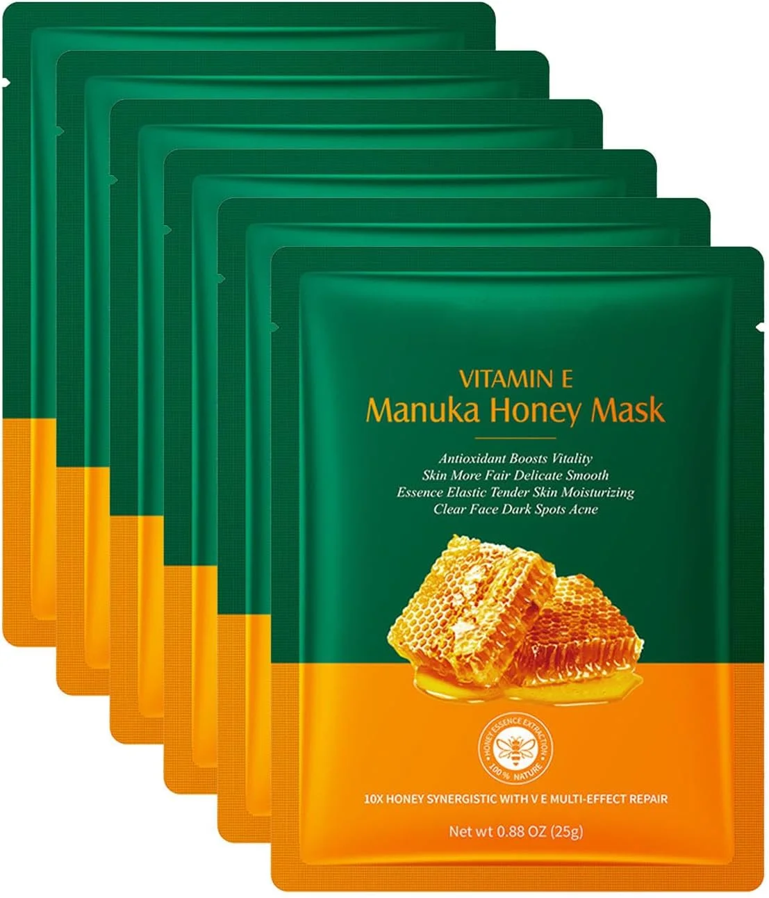 مجموعه ماسک صورت عسل مانوکا، 6 عددی - مرطوب کننده و بهبود خشکی و زبری پوست، افزایش خاصیت ارتجاعی