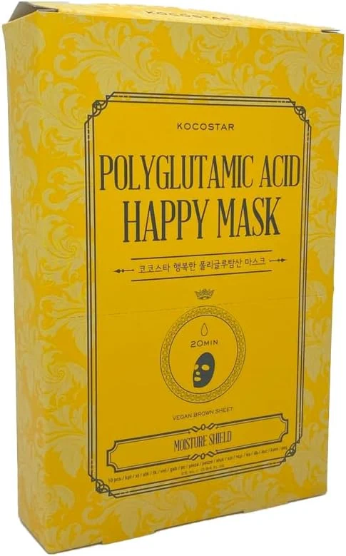 ماسک صورت ورقه‌ای شاداب کننده پوست کوکواستار حاوی پلی گلوتامیک اسید | بسته 10 عددی | 23 میلی‌لیتر | 20 دقیقه آبرسانی و مرطوب کنندگی قوی