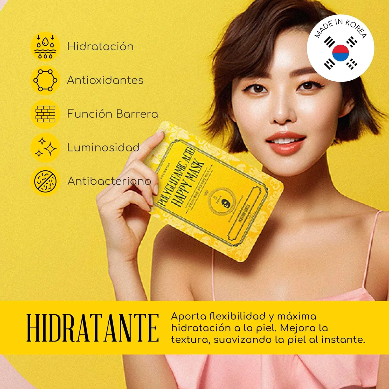 ماسک صورت ورقه‌ای شاداب کننده پوست کوکواستار حاوی پلی گلوتامیک اسید | بسته 10 عددی | 23 میلی‌لیتر | 20 دقیقه آبرسانی و مرطوب کنندگی قوی