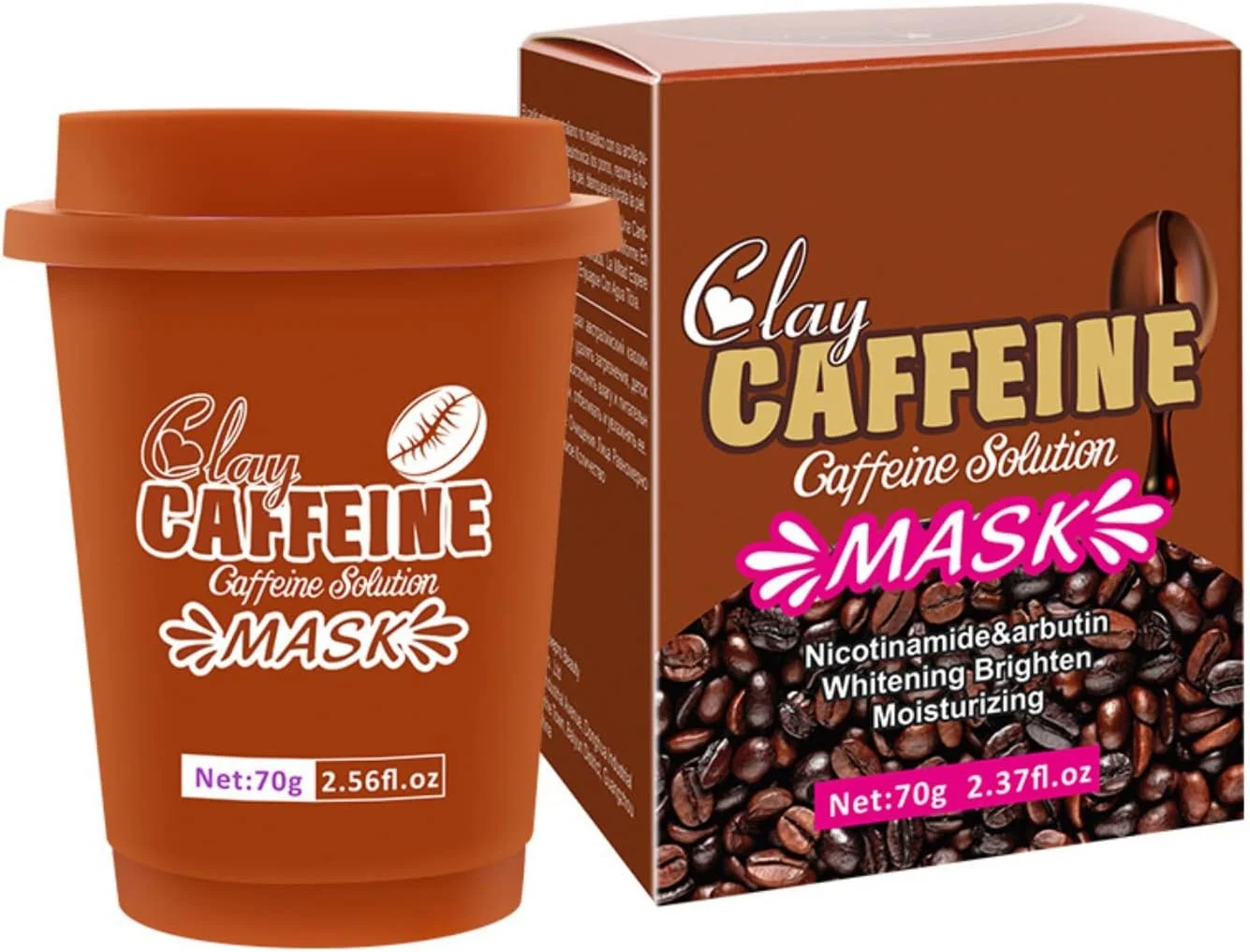 ماسک محلول کافئین، اسکراب لایه بردار عمیق منافذ پوست صورت برای پوست های چرب، خشک و حساس، ژل لایه بردار صورت، ماسک پاک کننده عمیق منافذ