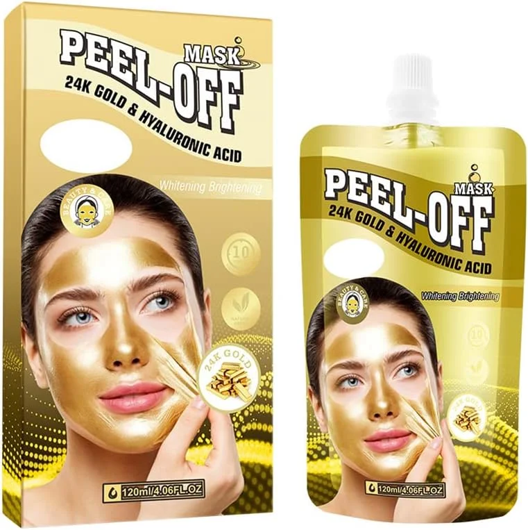 کرم مرطوب کننده ضد پیری صورت، ماسک لایه بردار طلایی هیالورونیک اسید، ماسک صورت آبرسان و لایه بردار، ماسک ژلی پاک کننده عمیق ضد پیری 120 گرم